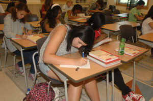 students taking test